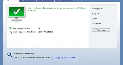 Microsoft Security Essentials screenshot 1